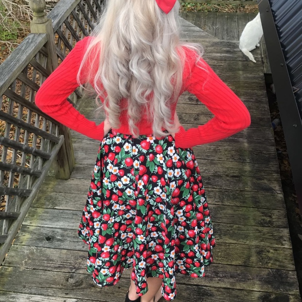 Hell Bunny Strawberry Sundae Swing Skirt